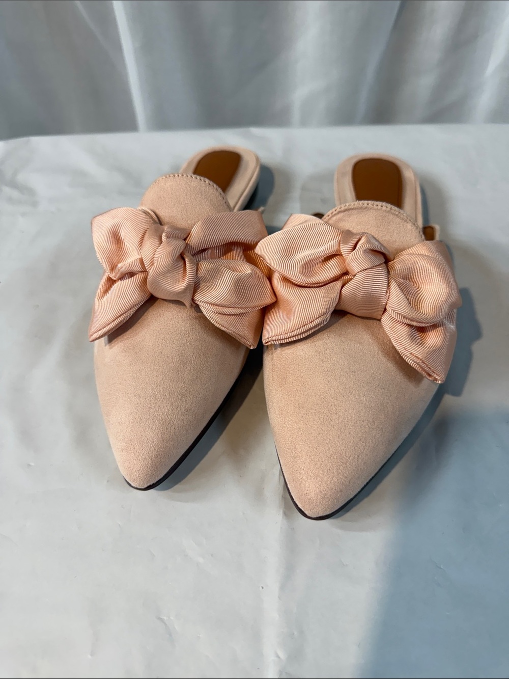 Women's Pointed Bow Mules - Blush Pink🚌